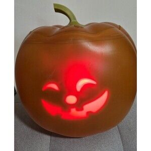 VERY COOL Automated Pumpkin LED Light 5 Spooky Faces w/Sound Speaker VguC